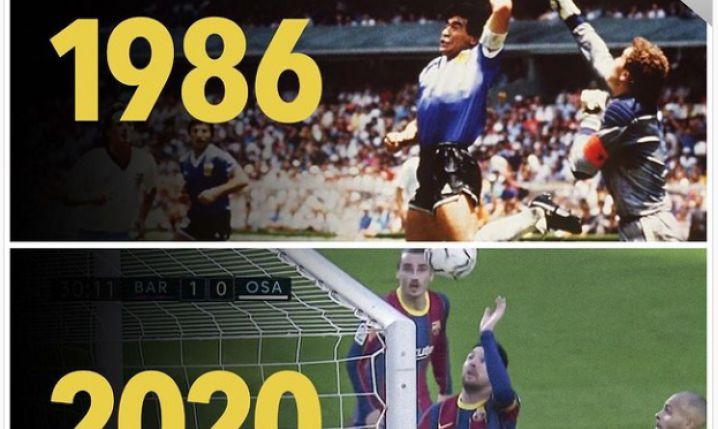 Maradona w 1986 roku i Messi w 2020 roku...